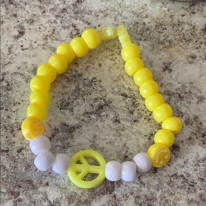 Yellow and White Beaded Kids Bracelet
